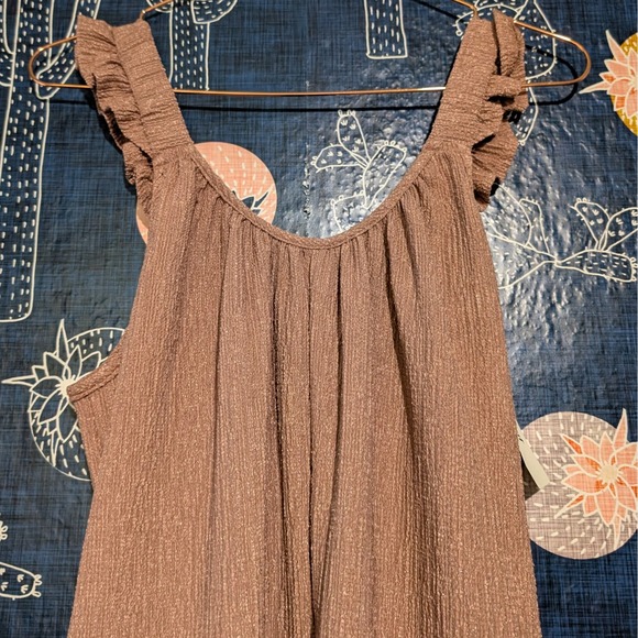 NEW Three Bird Nest Bliss Wildflower Ruffle Jumpsuit Mauve Brown Women's Small - Picture 5 of 11